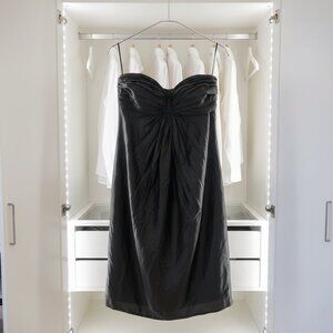 LeChateau Black Satin Sleeveless Dress